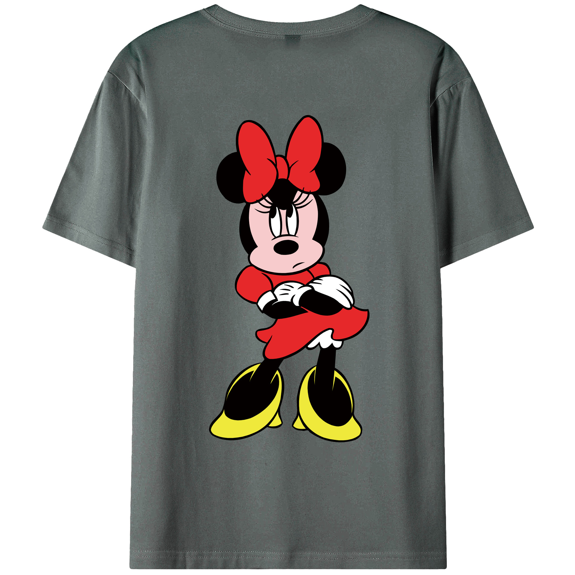 ミッキーマウス Mickey Mouse 綿100％ メンズ半袖Tシャツ（バックプリント） 通気性
